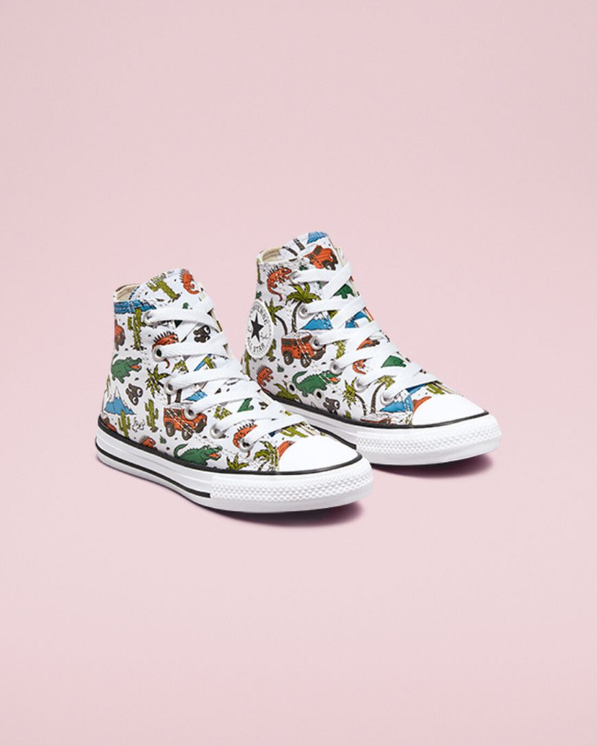 Girls' Converse Chuck Taylor All Star Desert Explorer High Top Shoes White / Green | AU 98E34Z